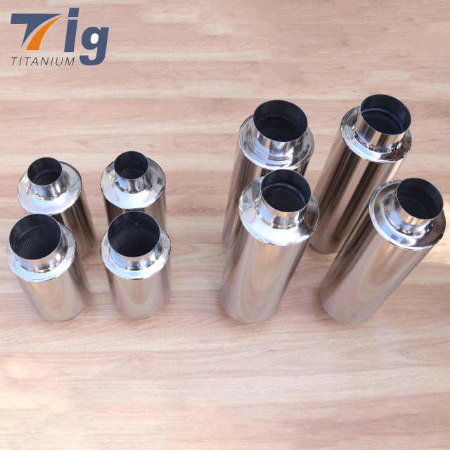 Customizable 2.5" titanium plated exhaust muffler