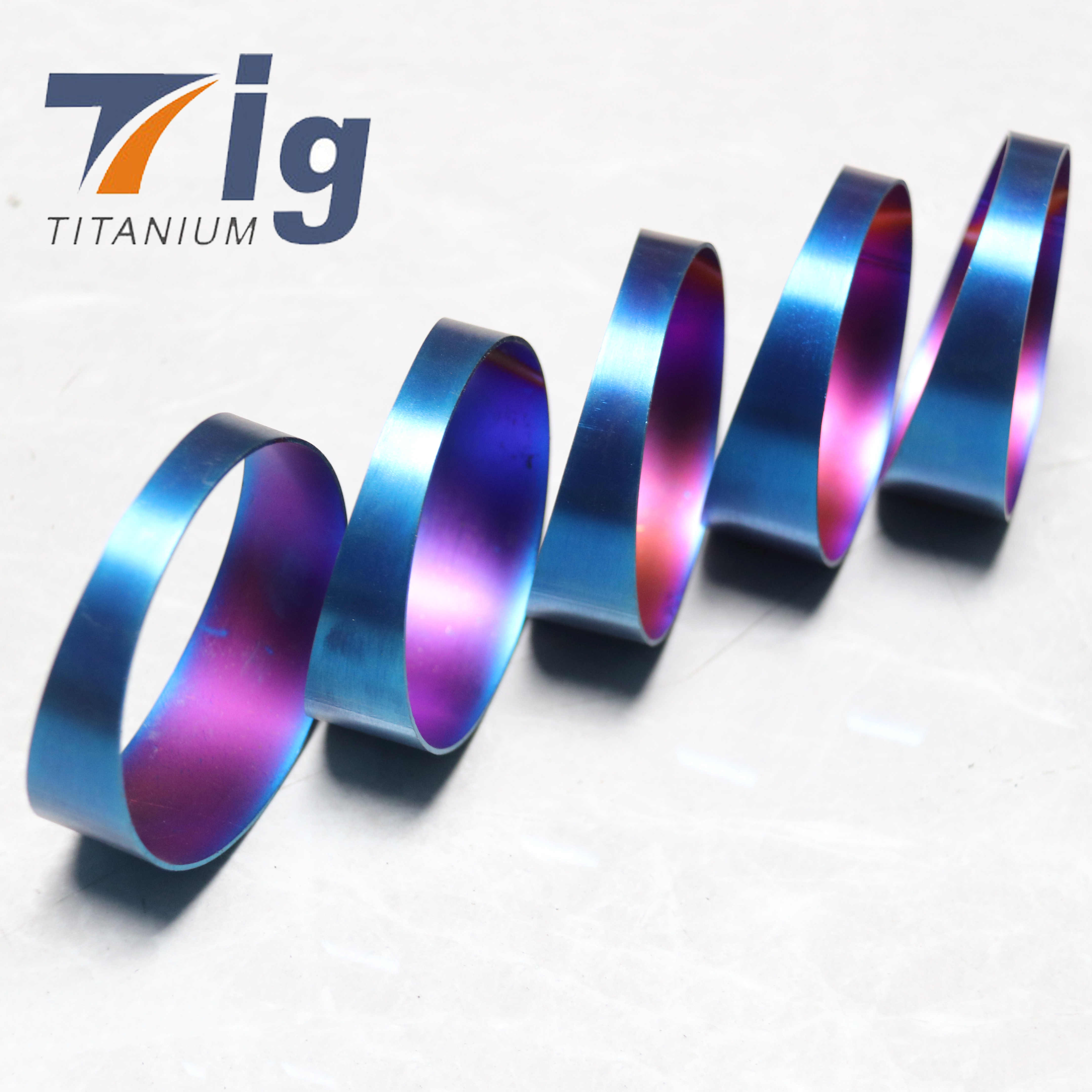 Titanium 3" 1.0mm thickness Pie Cuts 1.5D Radius Blue Colored (6pcs for 90* bend)