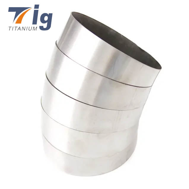 1.75" 1.875" 2" 2.25" 3" 3.5" 4" Titanium 1.0mm Pie Cuts Brushed finish 1.5D Bend 5 pieces to make 45* bend