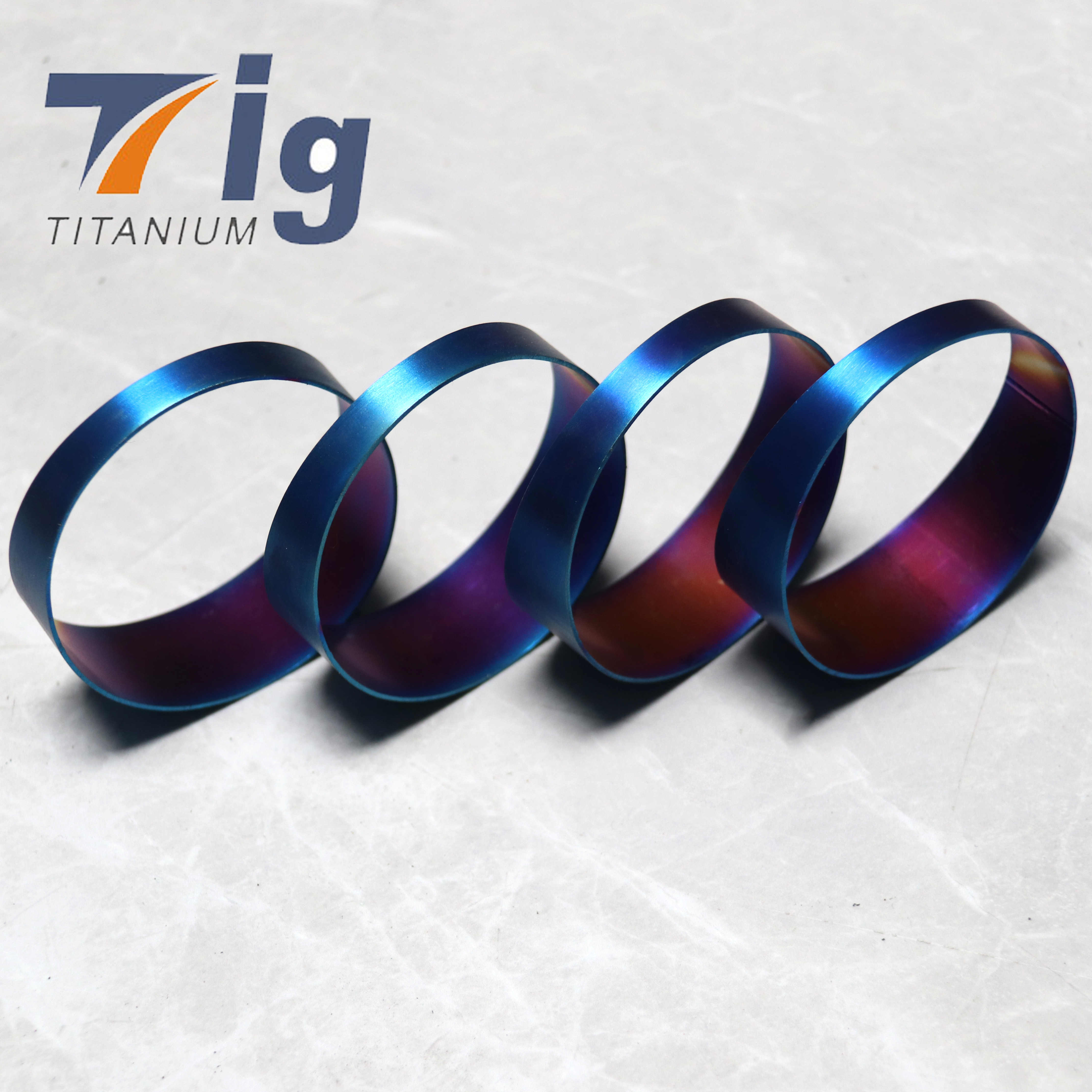 5" Titanium 1.2mm 1.5D Radius Pie Cuts Blue Colored (6pcs for 90* bend)
