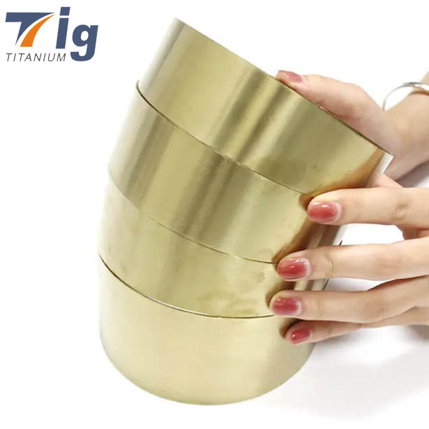 1.75" 3" 4" golden Colored 1.0mm Titanium Pie Cuts 1.0D Radius (6pcs for 90* bend)