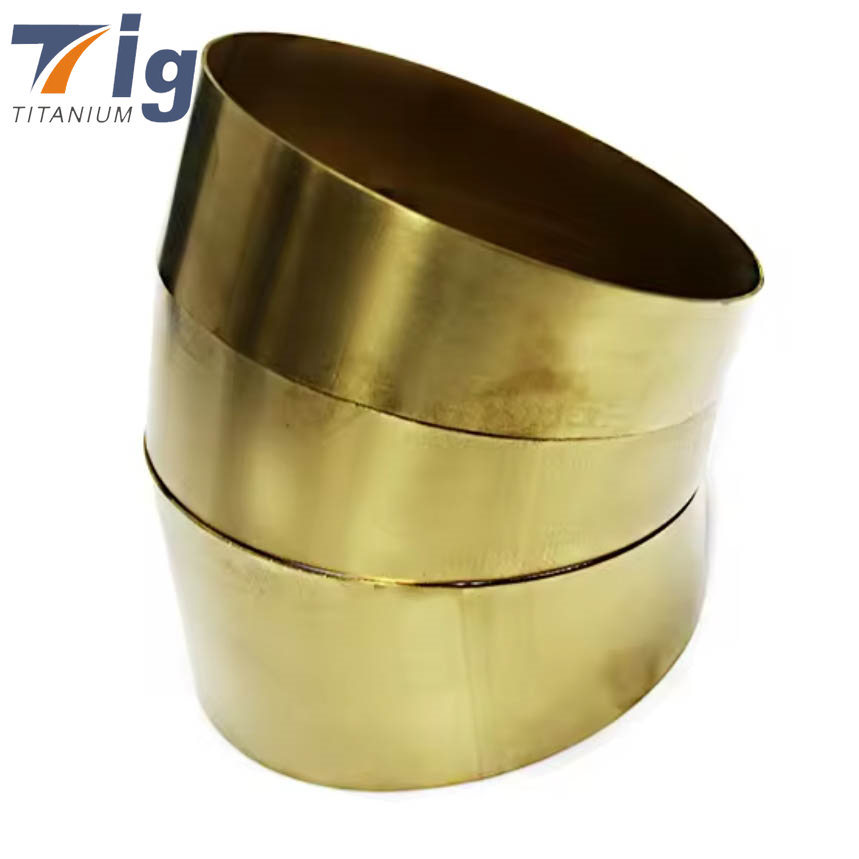 Titanium 1.5D Radius 1.75" 3" 4" 1.0mm Pie Cuts golden Colored(6pcs for 90* bend)