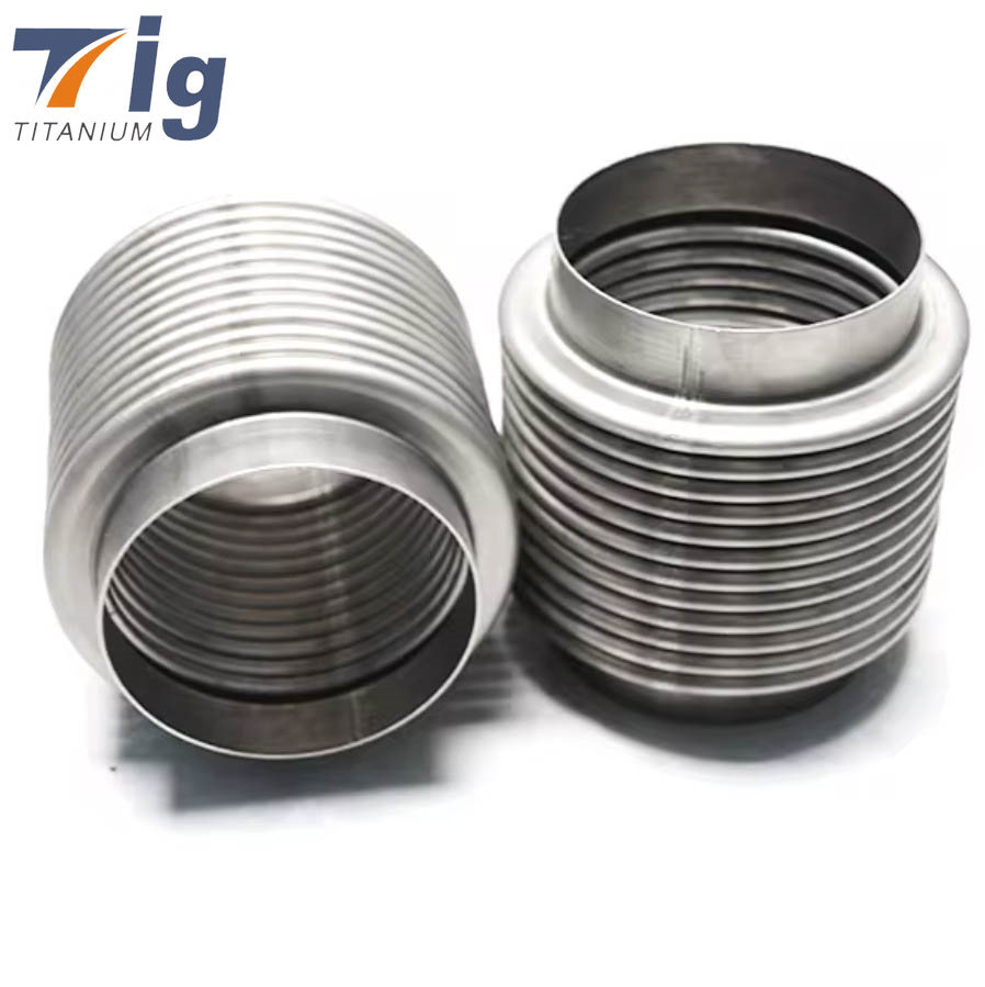Custom 1.75" 2.5" 3" 3.5" 4"  gr2 flex titanium exhaust bellow joint pipe for exhaust system for car and motorcycle