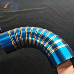 1.75" 3'' 4"( 6pcs 90 Degree bend ) - Lobster burn blue Pie Cut titanium 1.5D Radius Pre-welded Pie Cuts Bends