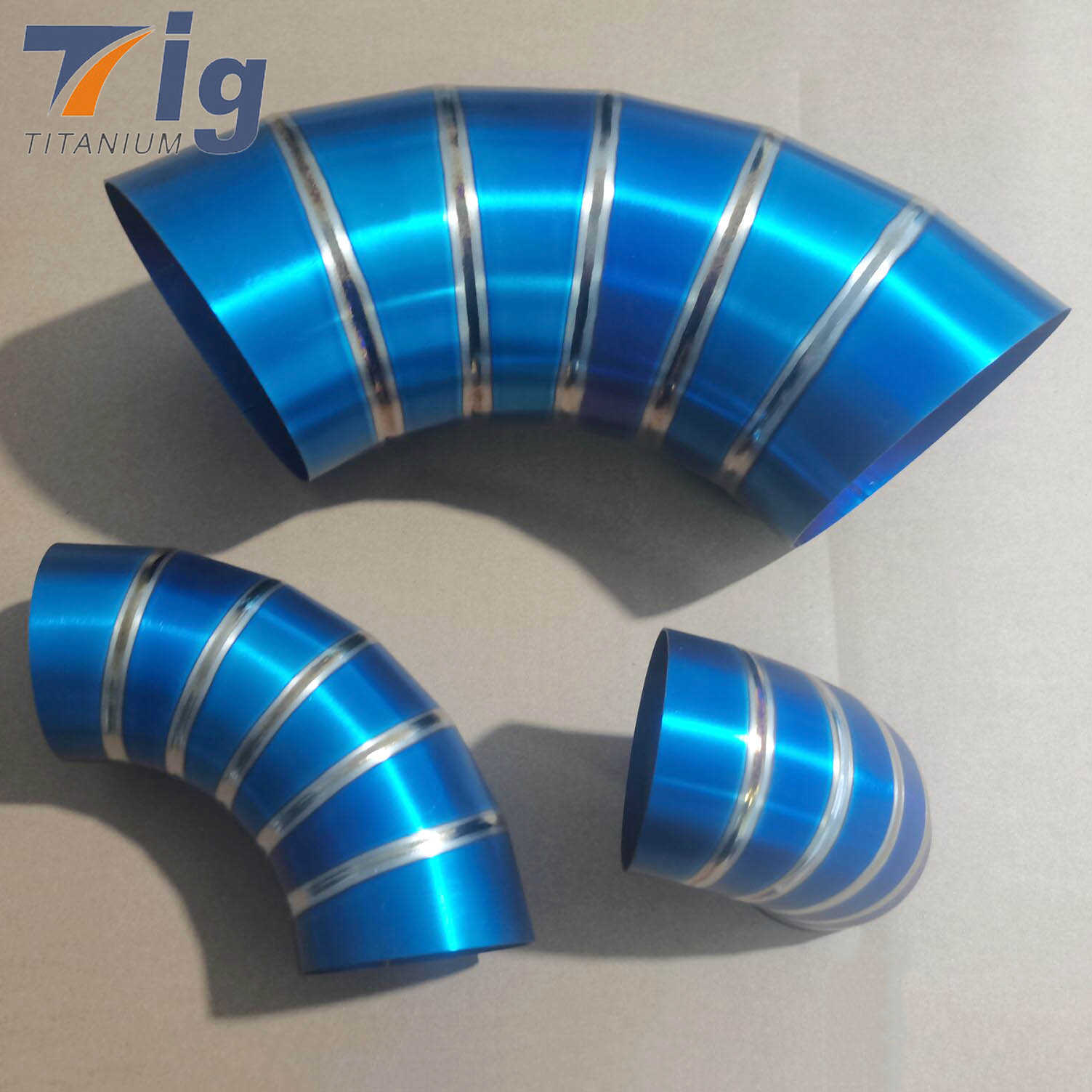 1.75" 3'' 4" Pre-welded 90 Degree 1.0D burned Blue Exhaust Elbow Bend 1.0mm Pie Cut Bends 6Pcs/Set