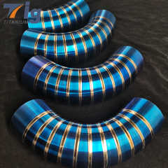1.75" 3'' 4" 1.0mm Titanium Pre-welded Pie Cuts 1.5D Radius Blue Colored (6pcs for 90* bend)