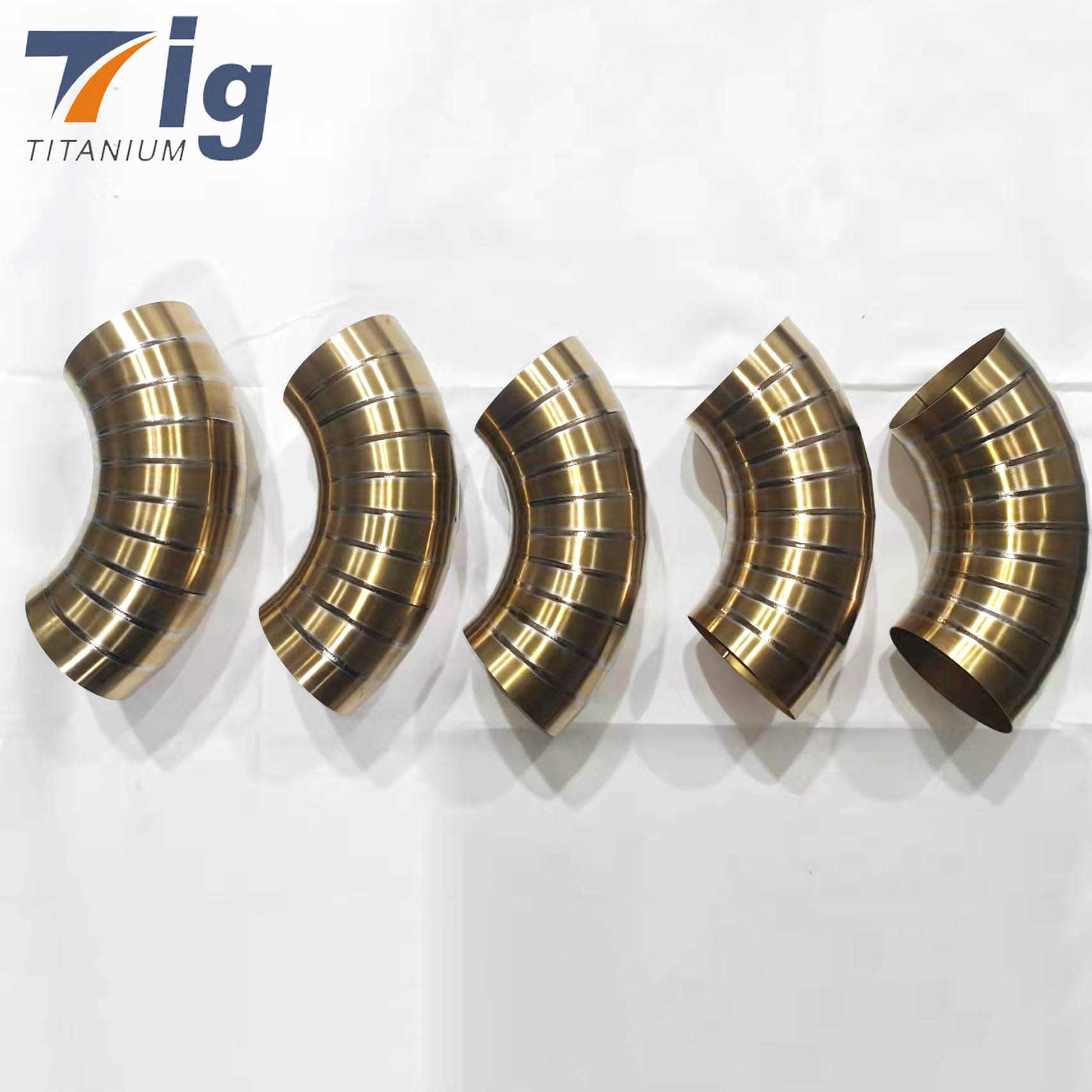 1.75" 3" 4" Titanium Radius Lobster burnt golden Pie Cut Bend - 6pcs 90 Degree Pre-welded elbow