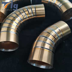 1.75" 3" 4" 1.0mm Titanium Pre-welded Pie Cuts for Exhaust Pipe Cuts 1.5D Radius golden Colored