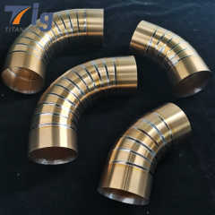 Titanium 1.0mm 1.75" 3" 4" Pre-welded Pie Cuts 1.5D Radius golden Colored (6pcs for 90* bend)
