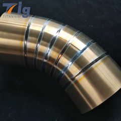 Titanium 1.0mm 1.75" 3" 4" Pre-welded Pie Cuts 1.5D Radius golden Colored (6pcs for 90* bend)
