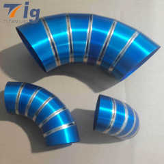 1.75" 3'' 4" 90 Degree Titanium Pre-welded Pie Cuts for Exhaust Pipe Cuts 1D Radius Blue Colored