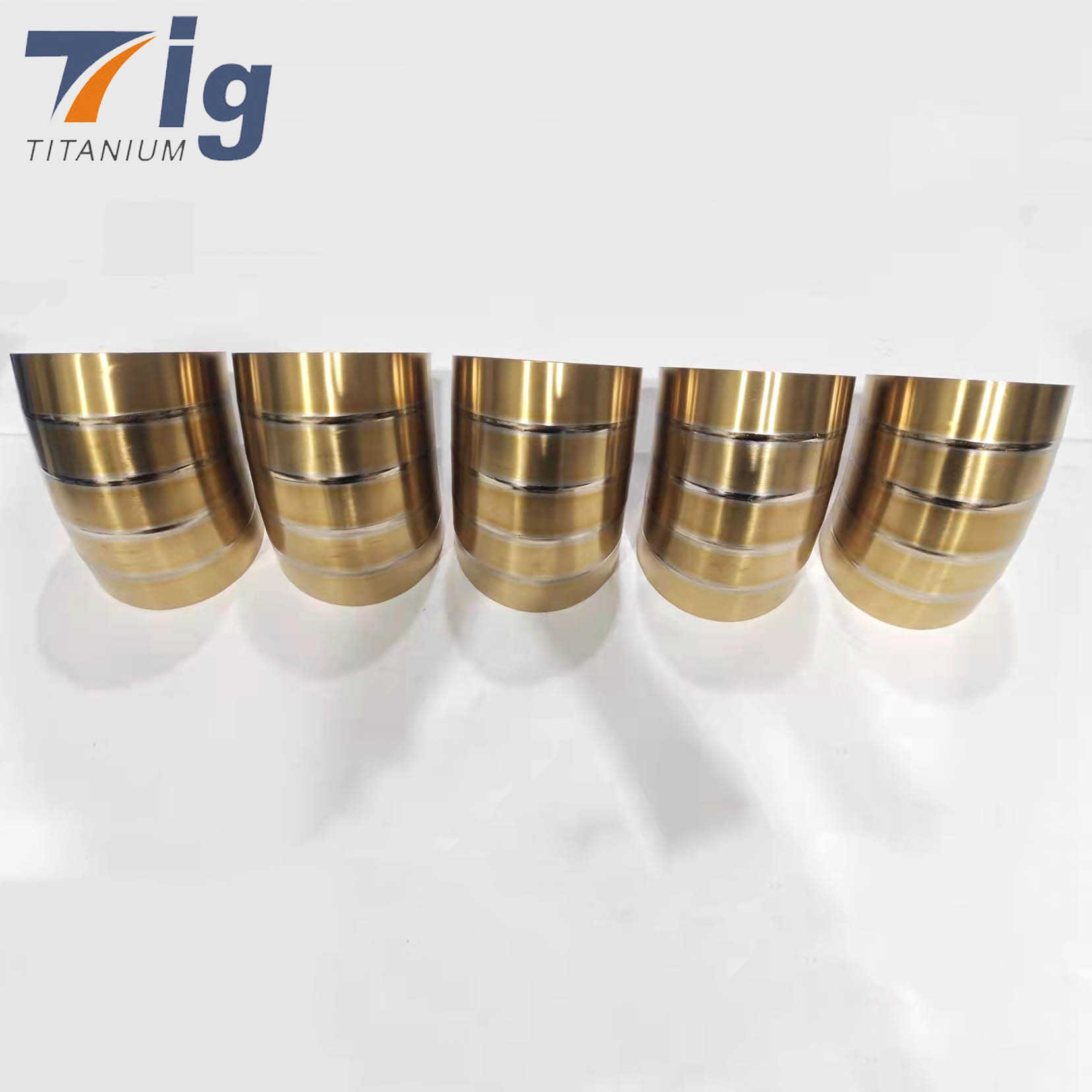 1D Radius golden Colored Pre-welded Pie Cuts Titanium 5" 1.2mm