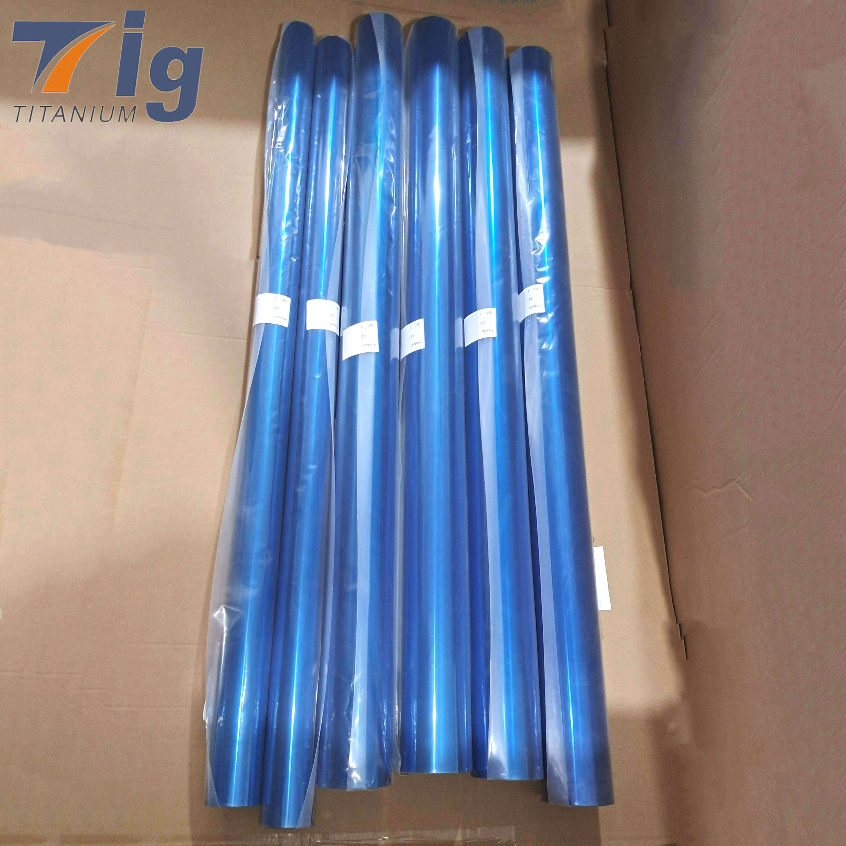 Titanium Straight tubes tubing 1.75" 3" 4" 1.0 mm Wall blue colored