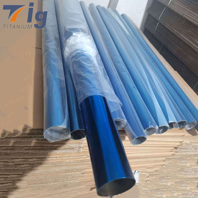 Titanium Straight tubes tubing 1.75" 3" 4" 1.0 mm Wall blue colored