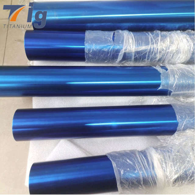 Titanium Straight tubes tubing 1.75" 3" 4" 1.0 mm Wall blue colored