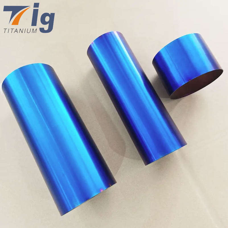 Titanium Straight tubes tubing 1.75" 3" 4" 1.0 mm Wall blue colored