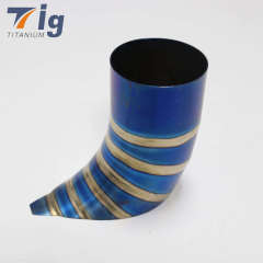 Custom 5" 1.2mm DIY lobster titanium blue burnt pie cut tear drop exhaust tip
