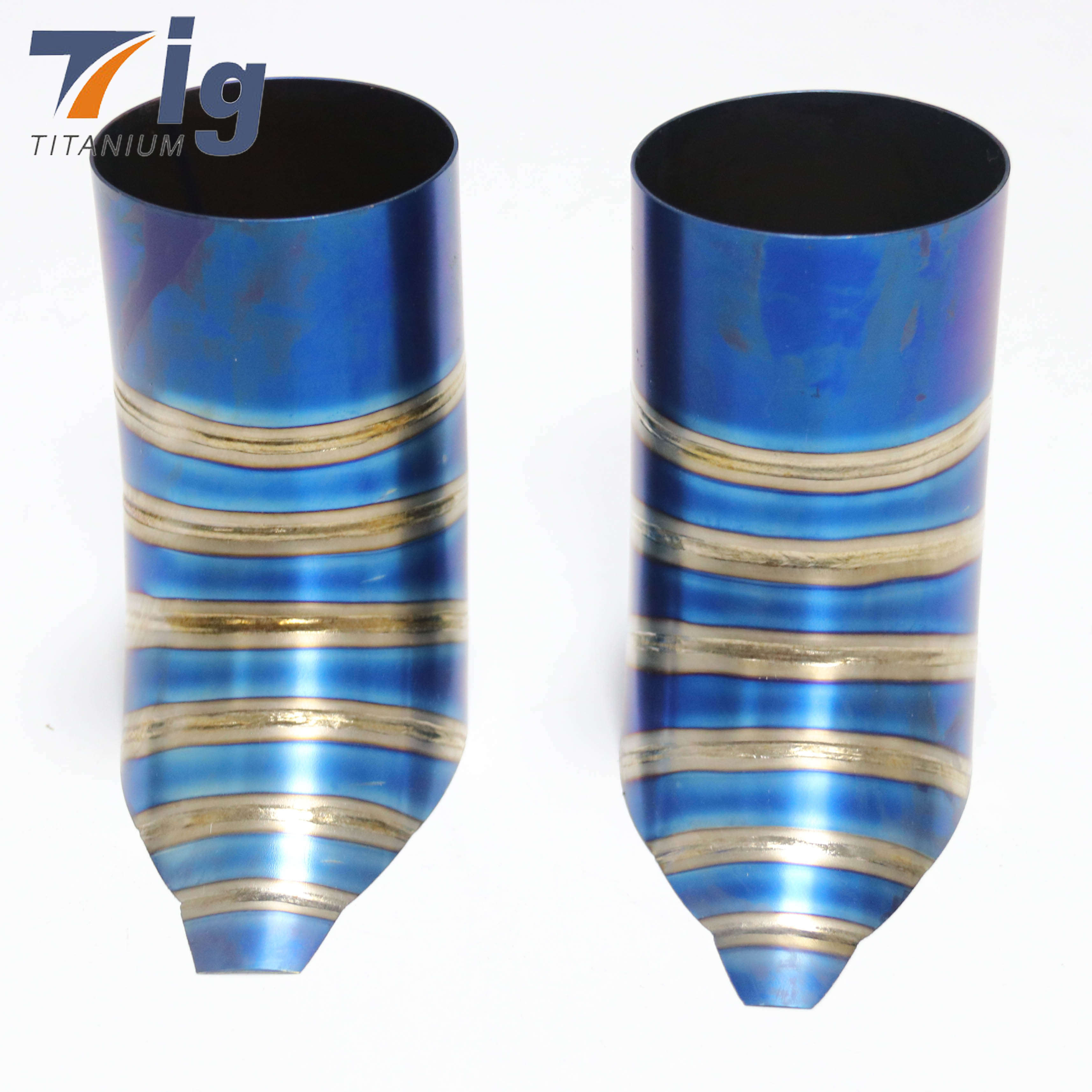 2" 2.5" 3" 4" Brushed blue burnt Titanium 1.5D 1.0mm tear drop cut