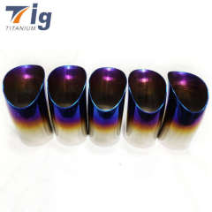 5" 6" 1.2mm DIY lobster blue burnt tear drop cuts 1.5D titanium degree cut elbow tear drop exhaust tips