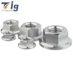Gr5 M10 M6 M8 Metric Titanium Hex Flanged Nuts Fasteners for Motorcycle