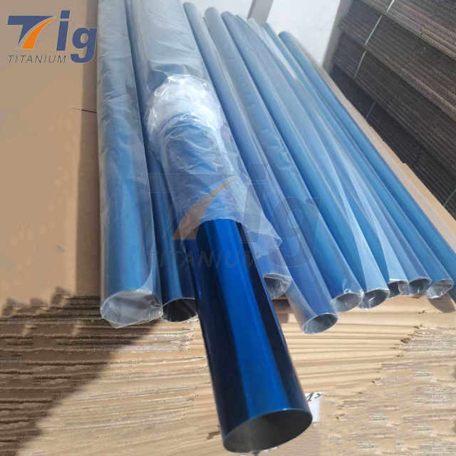 Custom 1.0 mm/1.2mm Wall Titanium Straights Pipe brushed/polished/baking blue 1meter long