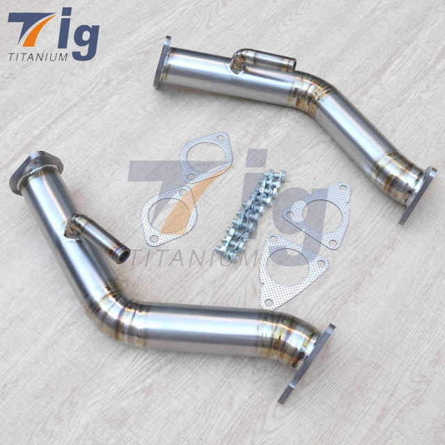 Nissan 370Z 370GT 2.5" Titanium Test Pipes Catless Straight Downpipe Exhaust FITS 2016+ Infiniti Q50 2017+ Infiniti Q60