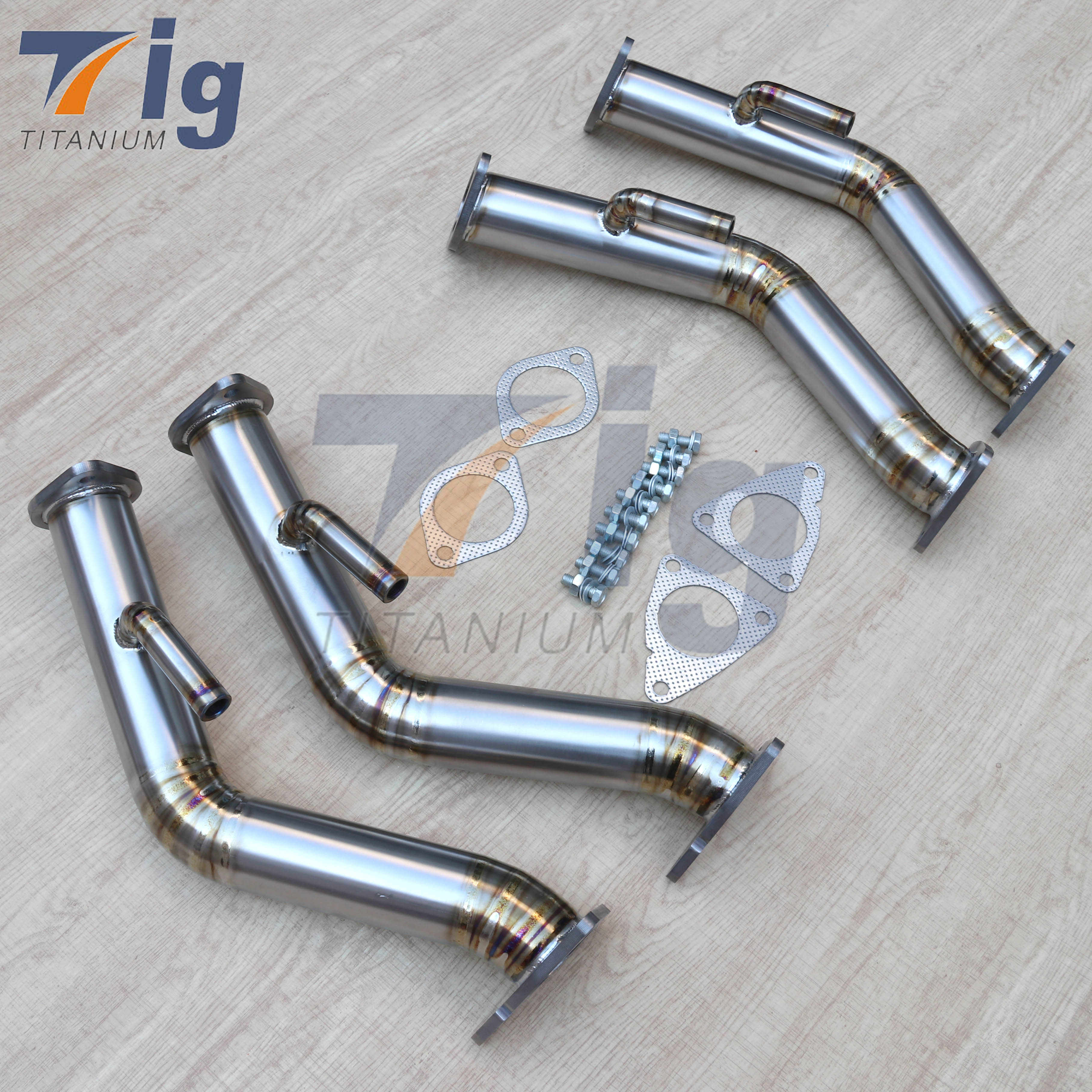 Nissan 370Z 370GT 2.5" Titanium Test Pipes Catless Straight Downpipe Exhaust FITS 2016+ Infiniti Q50 2017+ Infiniti Q60