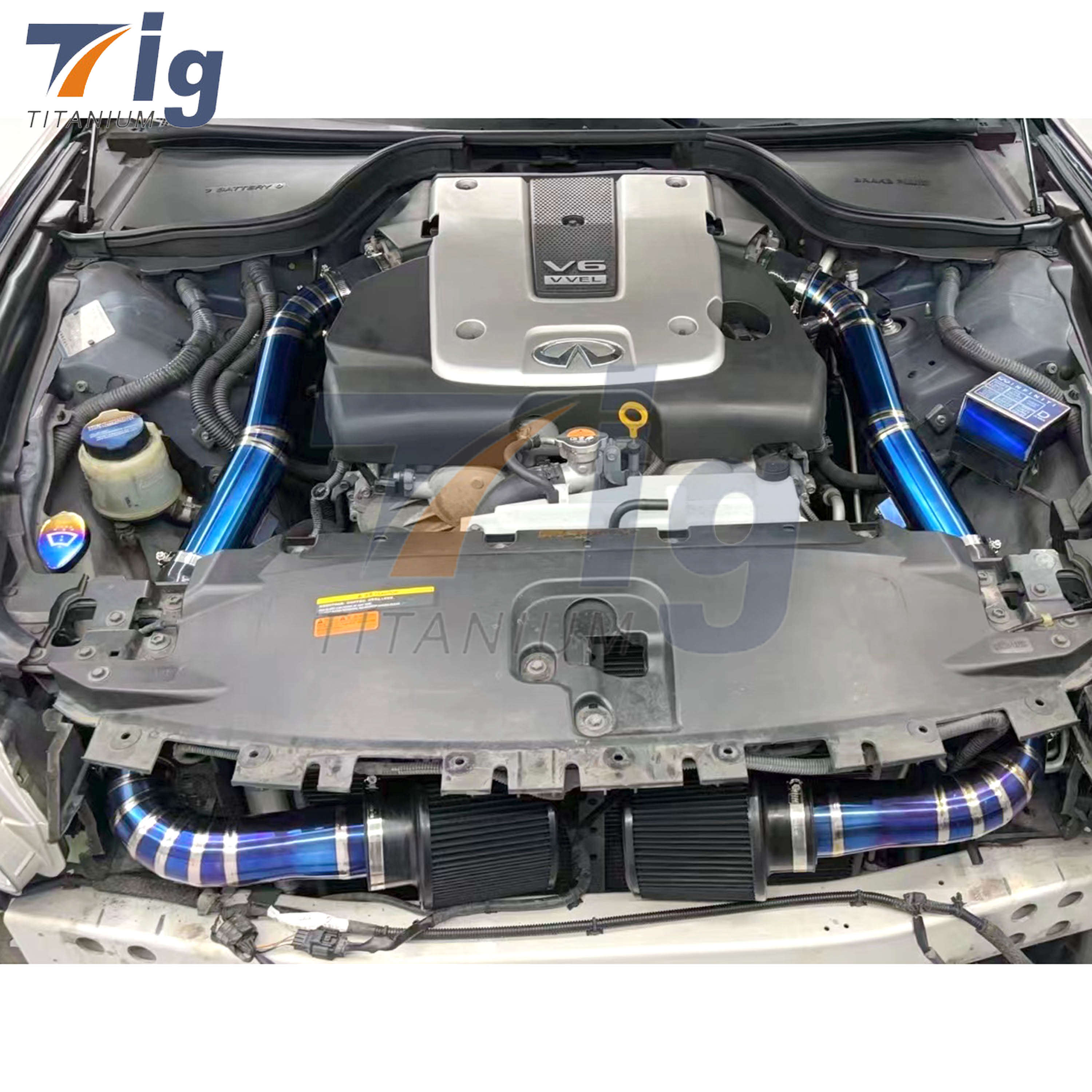 Titanium Engine Fuse Box/Tank Cover Oil Filler Caps/Windshield Fluid Tank Cap/80*60mm plate 350Z 370z G35 G37 q40 q60