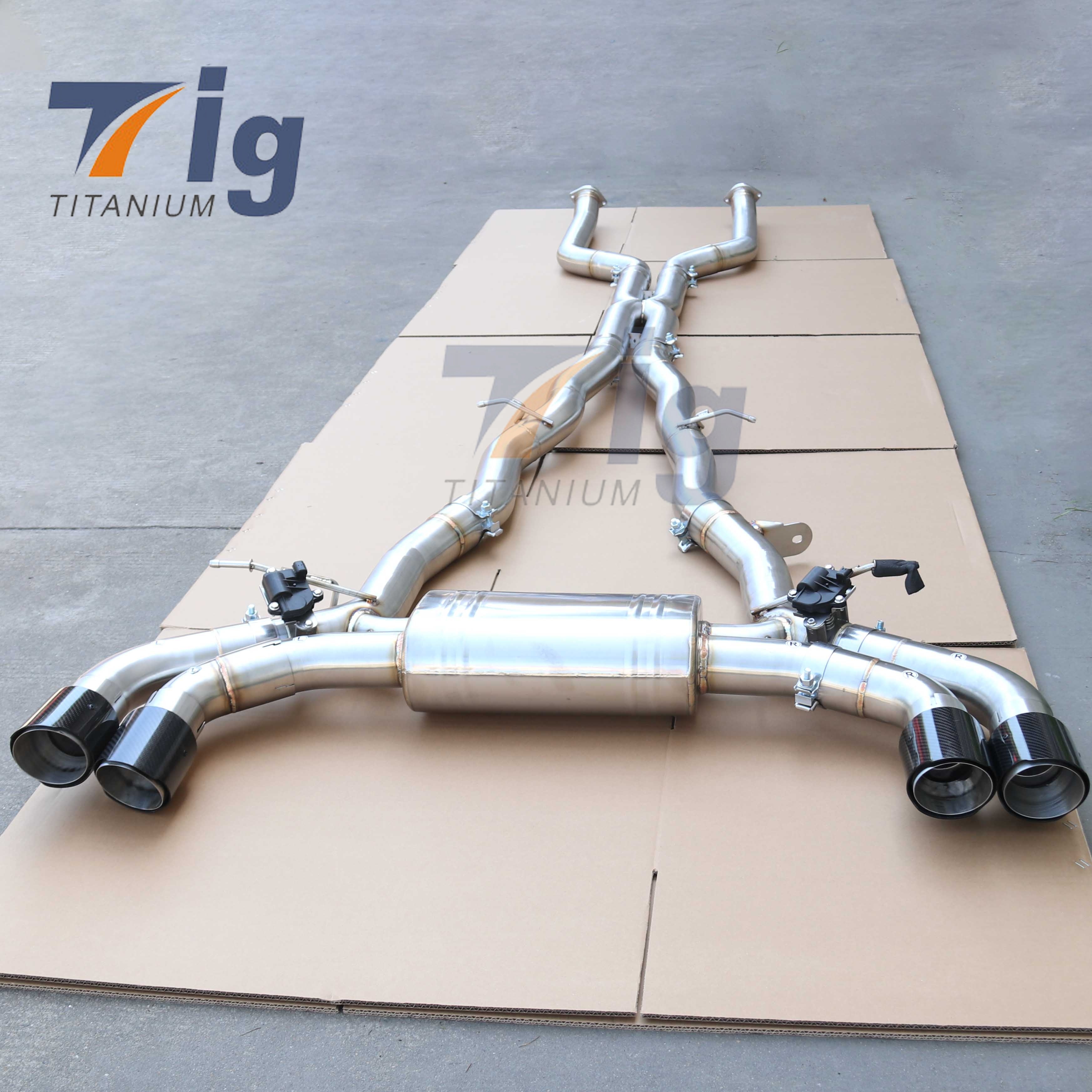 Stainless Steel Catback Exhaust System with Valved Carbon Tips for BMW M5 G90 / M6