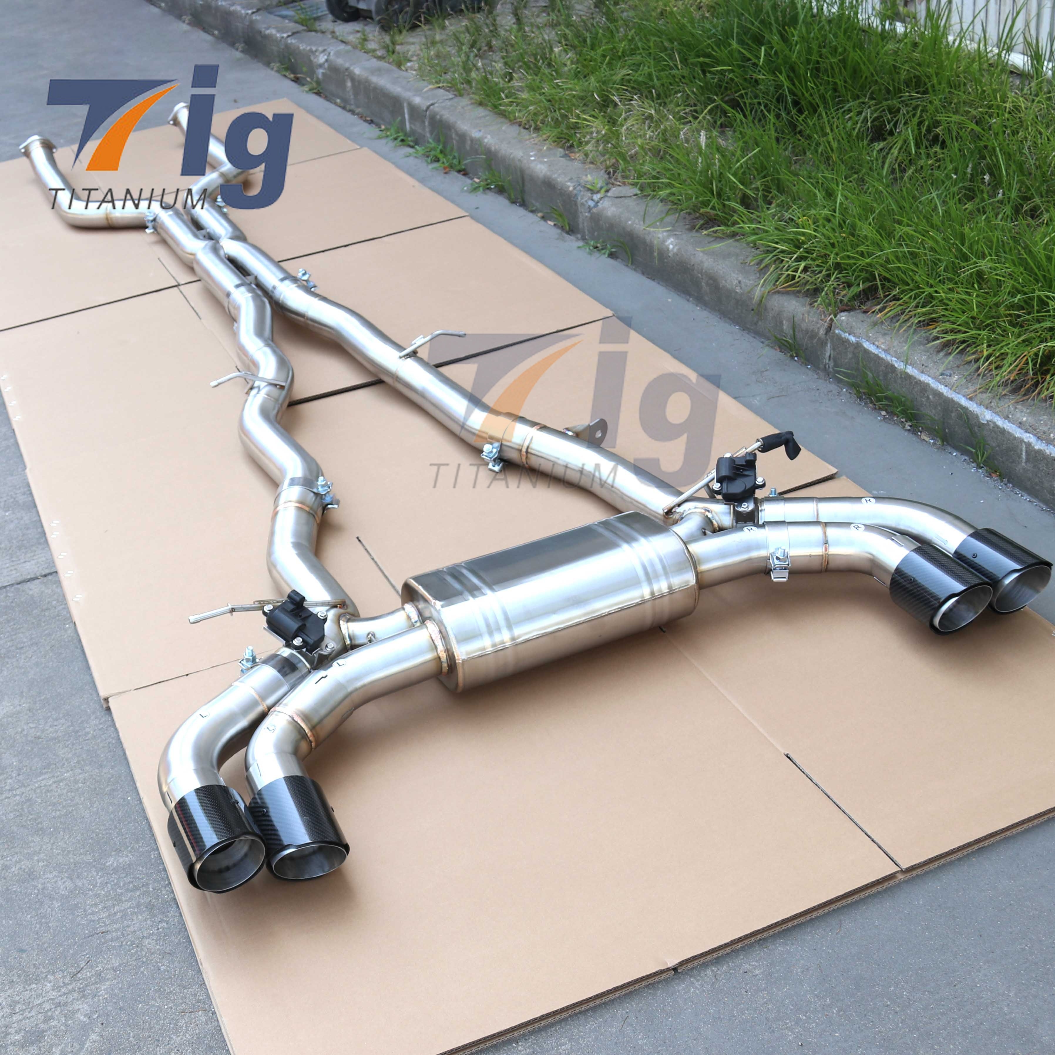 Stainless Steel Catback Exhaust System with Valved Carbon Tips for BMW M5 G90 / M6