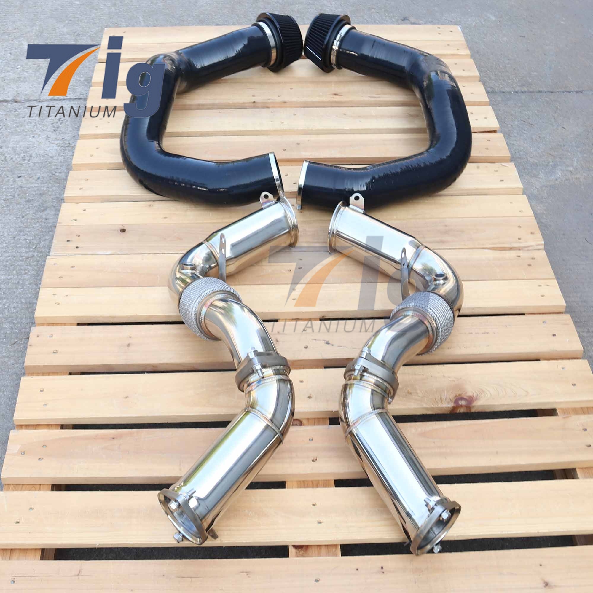 Silicone Front Mount Intake + Stainless Steel Downpipe Kit for BMW M5 G90