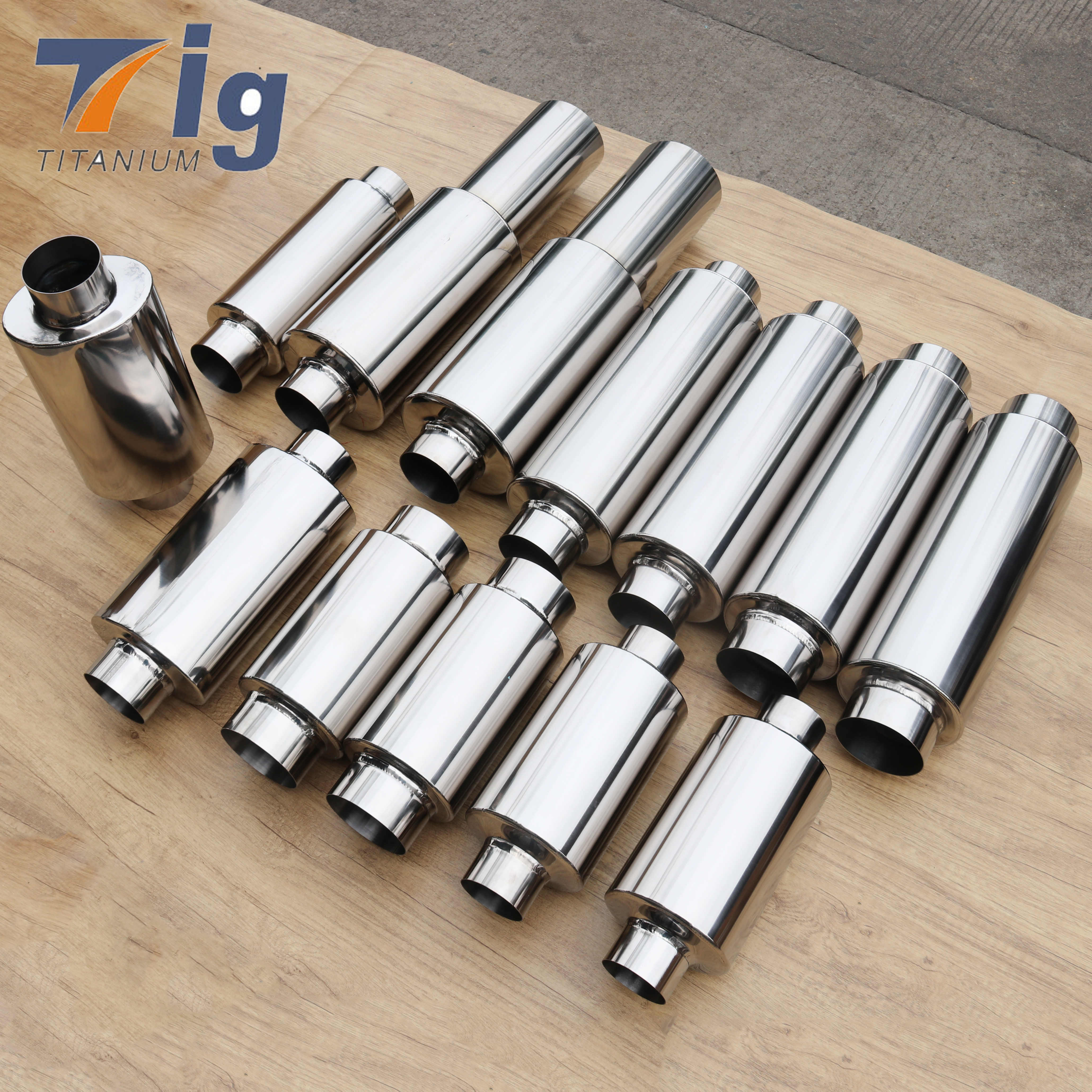 Titanium Universal Car Exhaust Muffler 2.5"/ 3"/3.5"/4.3"/4.6''