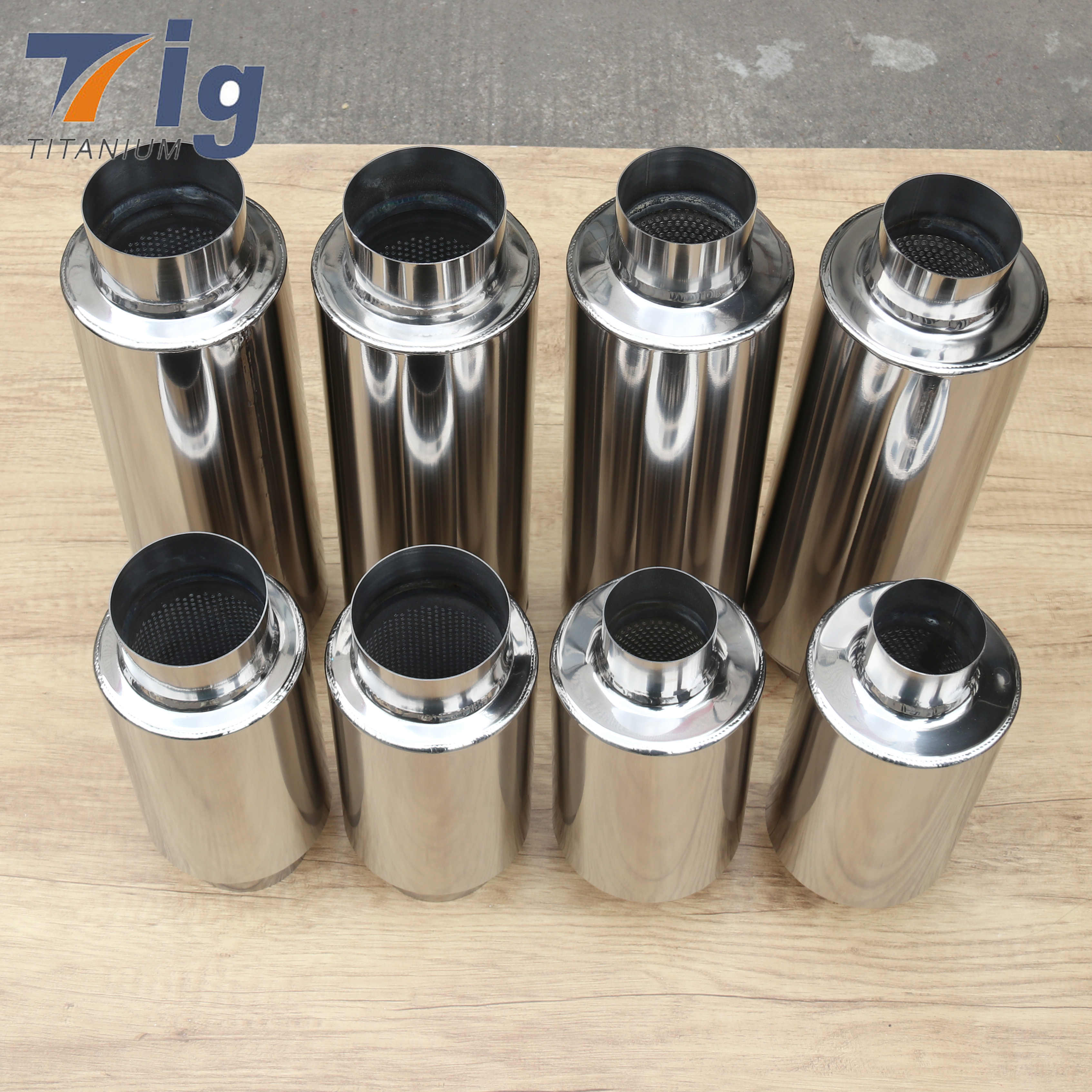 Titanium plated 3.5"exhaust muffler for HKS