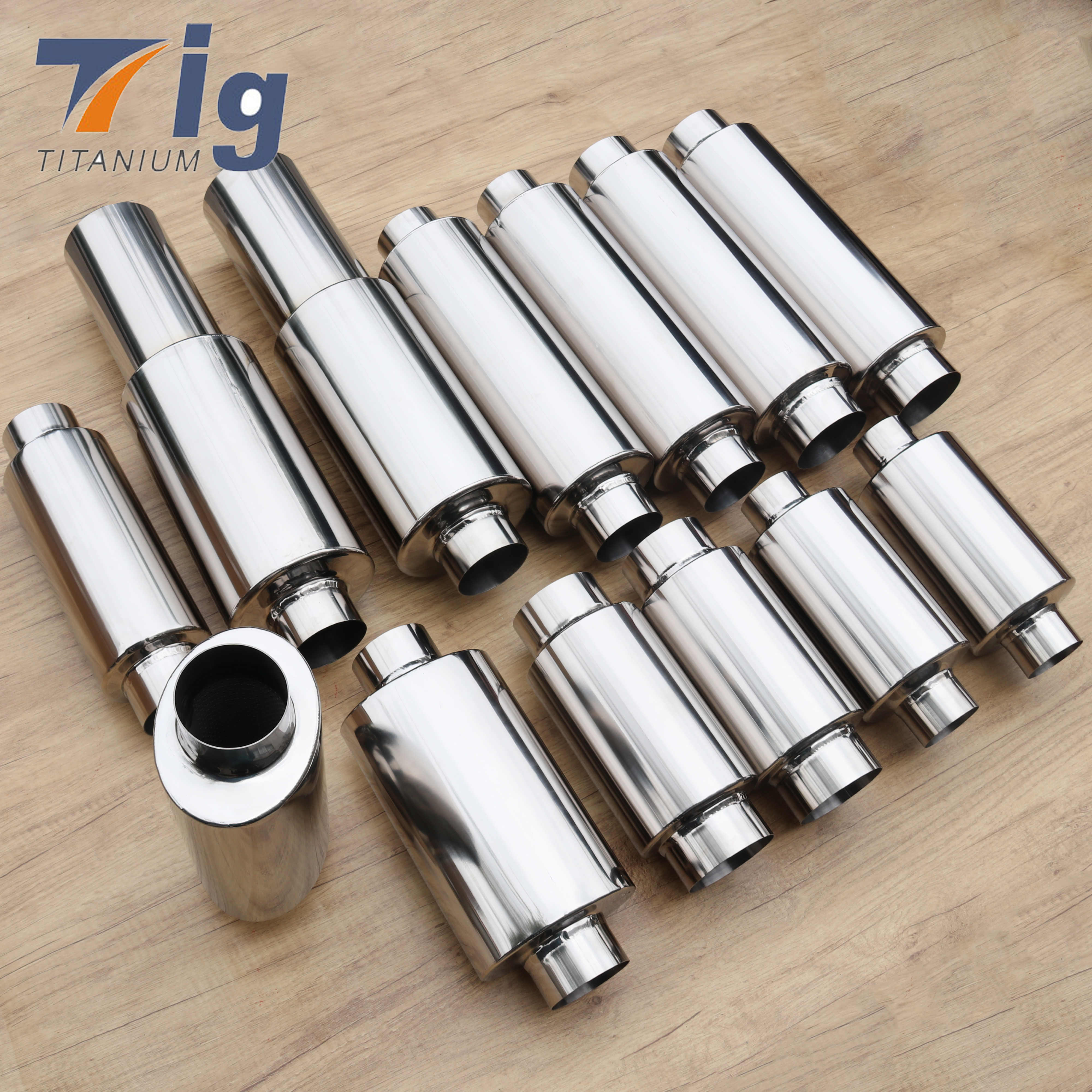 Titanium Universal Car Exhaust Muffler 2.5"/ 3"/3.5"/4.3"/4.6''