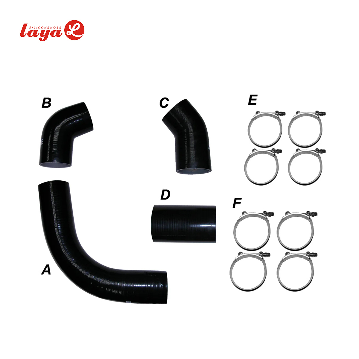 2002-2004 GM SIERRA 2500 SILICONE HOSE KIT WITH STAINLESS STEEL CLAMPS