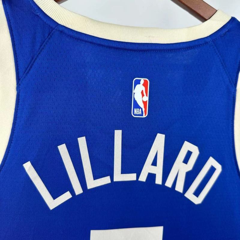 2025 NBA Milwaukee Bucks 0 LILLARD Basketball Jersey