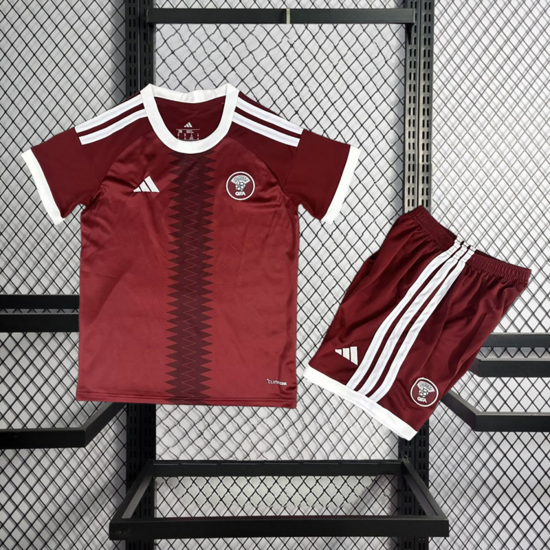 2026 Qatar Home kids Football jersey