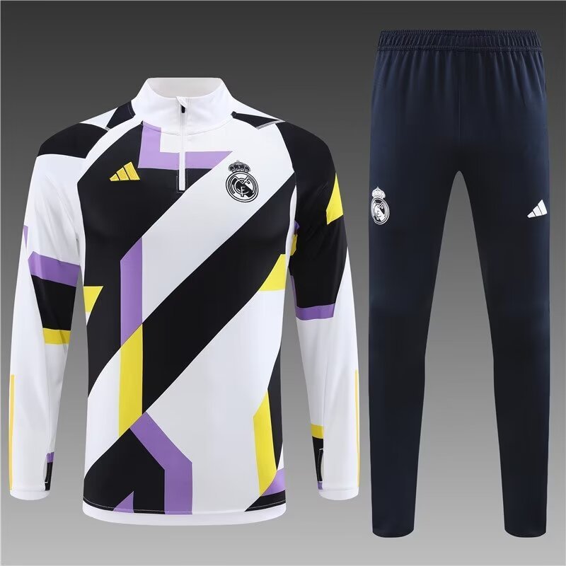 2023/2024 Real Madrid half-pull training uniform camouflage color suit 1:1 Thai quality suit