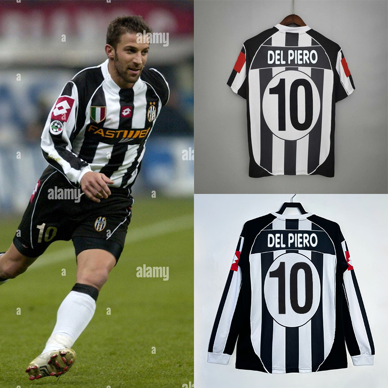 Retro Juventus 2002-03 home ZAMBROTTA DEL PIERO NEDVED Football jersey retro