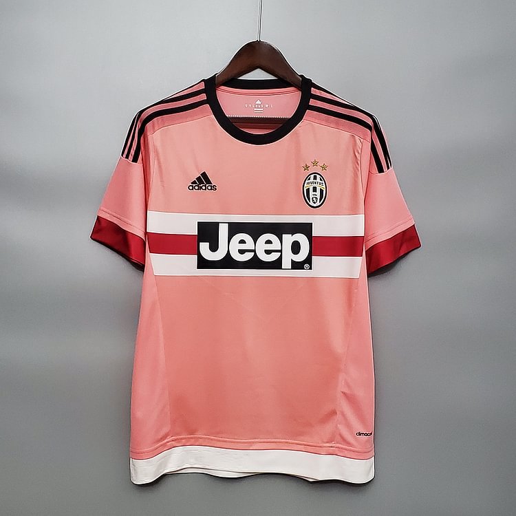 Retro 2015-16 juventus away pink DYBALA POGBA MORATA Football jersey retro