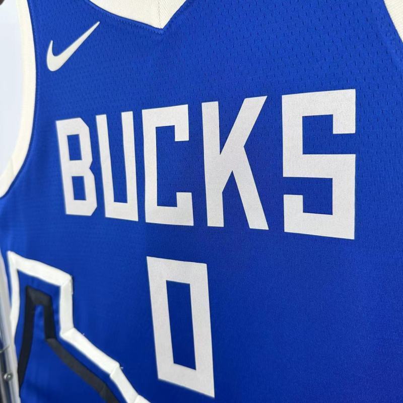 2025 NBA Milwaukee Bucks 0 LILLARD Basketball Jersey