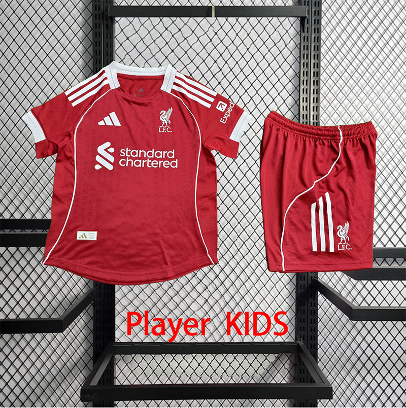 Player 2025-26 Liverpool Home Kids Football jersey