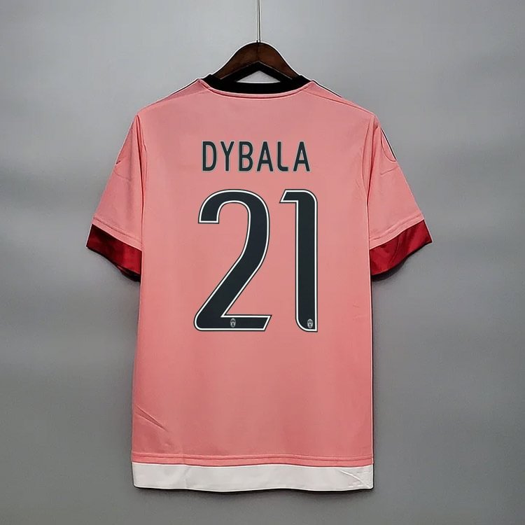 Retro 2015-16 juventus away pink DYBALA POGBA MORATA Football jersey retro
