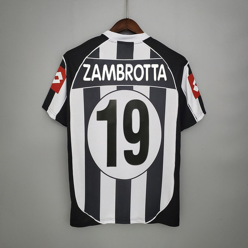 Retro Juventus 2002-03 home ZAMBROTTA DEL PIERO NEDVED Football jersey retro