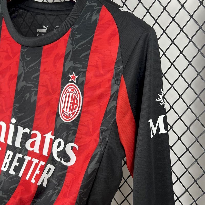 2025-26 AC Milan Home Long Sleev Football jersey