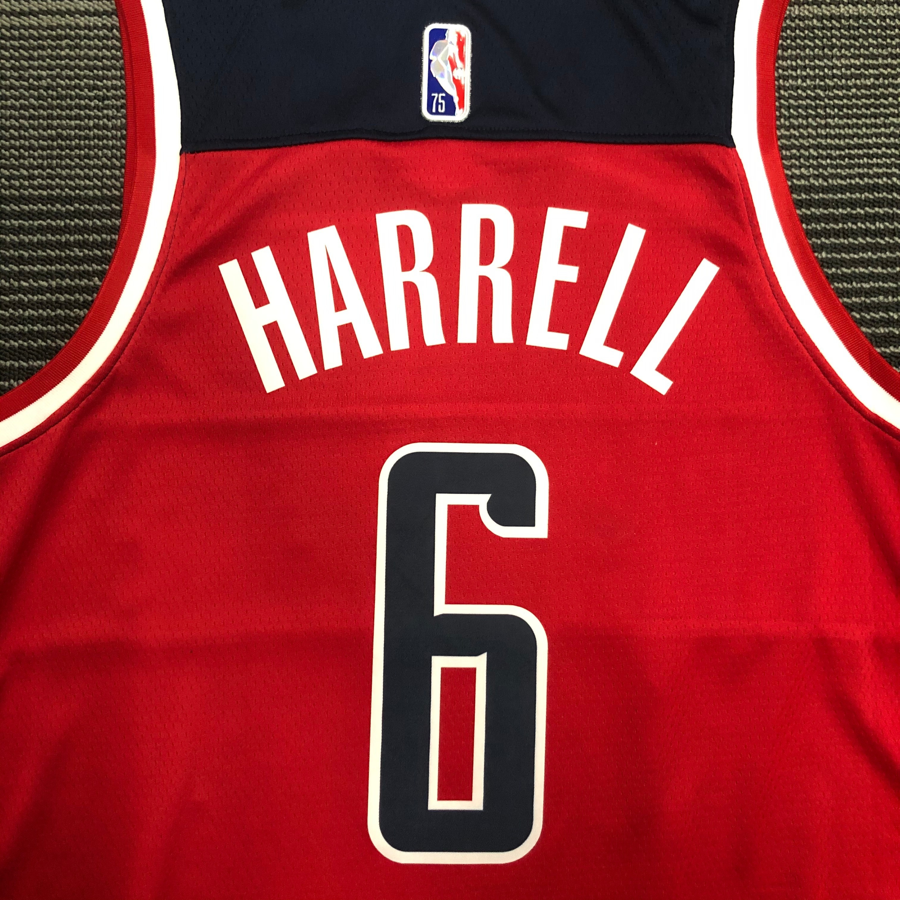 75th Anniversary Washington Wizards Red 6 Harrell