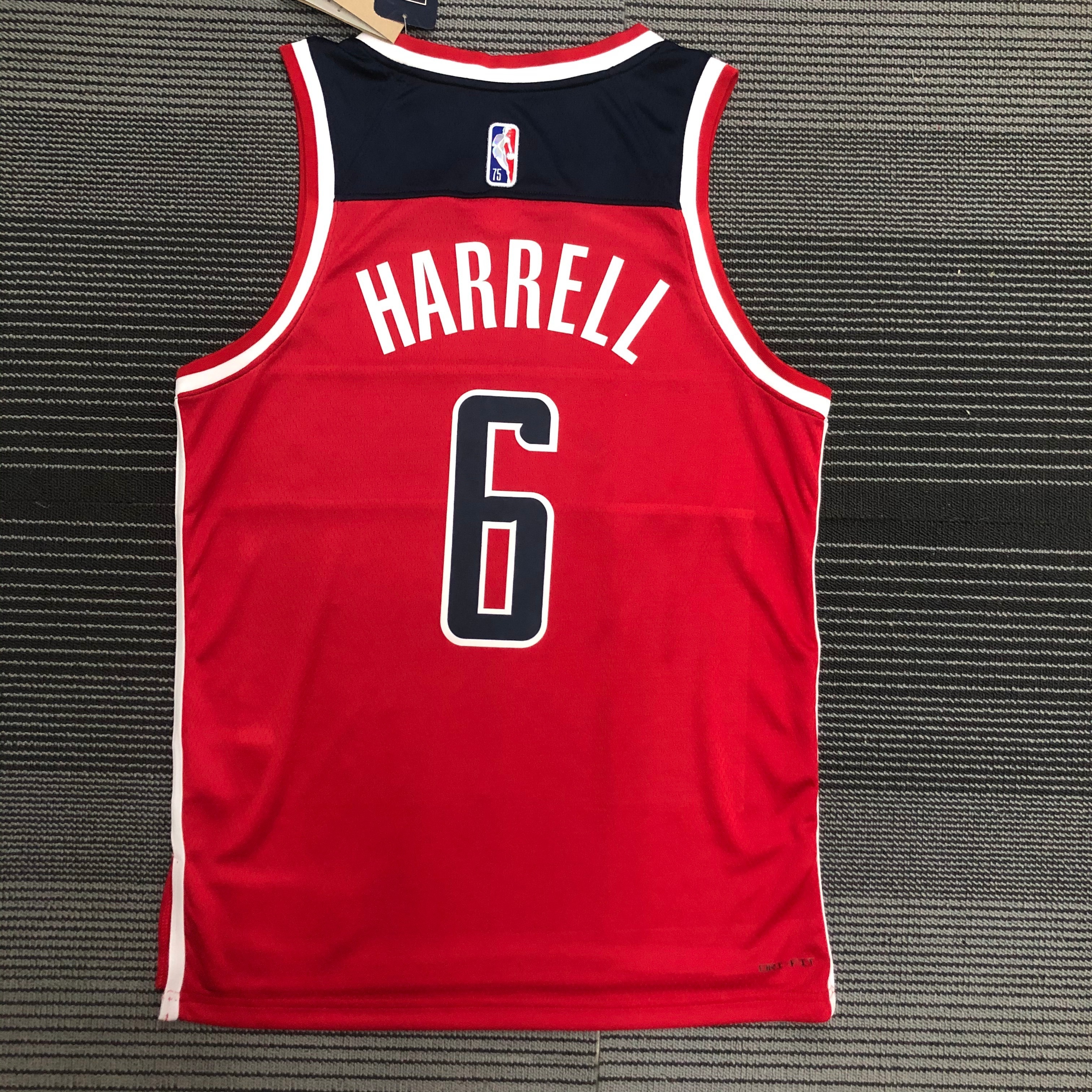 75th Anniversary Washington Wizards Red 6 Harrell