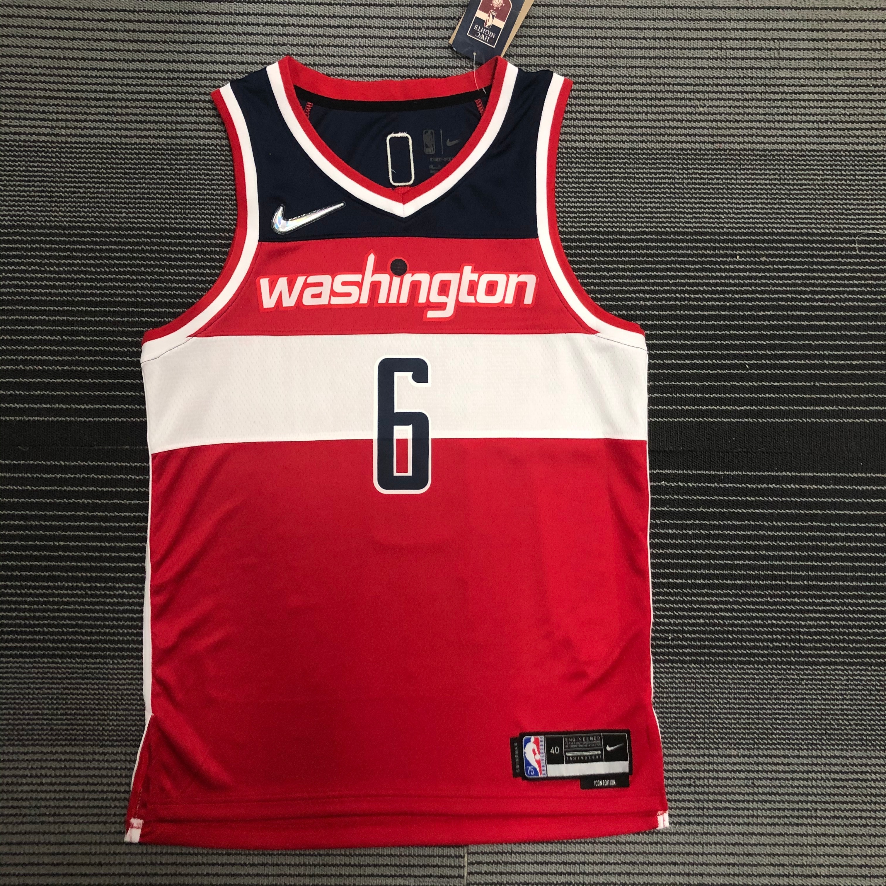 75th Anniversary Washington Wizards Red 6 Harrell