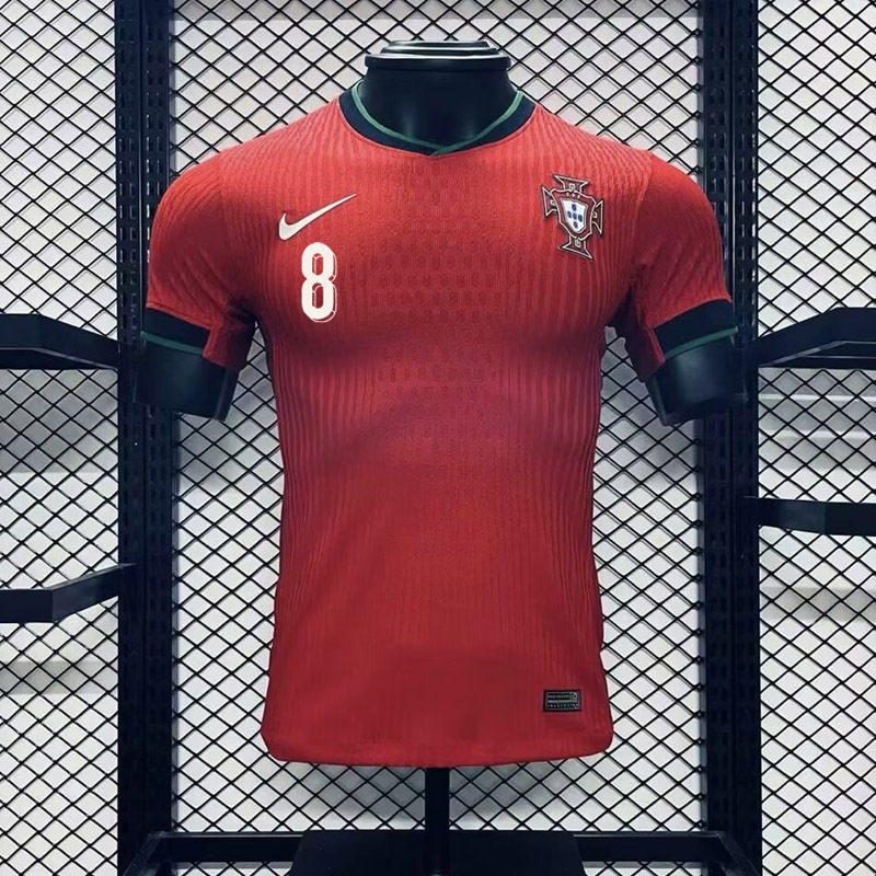 Portugal 2024-25 Euro Home Jersey Player Version RONALDO BERNARDO G. RAMOS B.FERNANDES PEPE R. LEÃO Football jersey