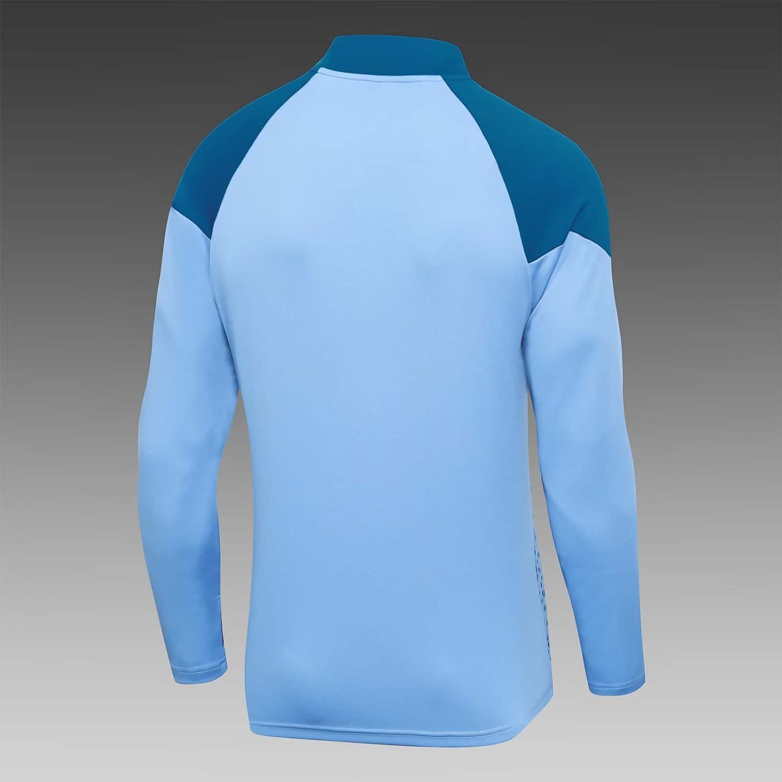 2023/2024 Manchester City Half-Pull Training Suit blue Football Shirt 1:1 Thai Quality Set